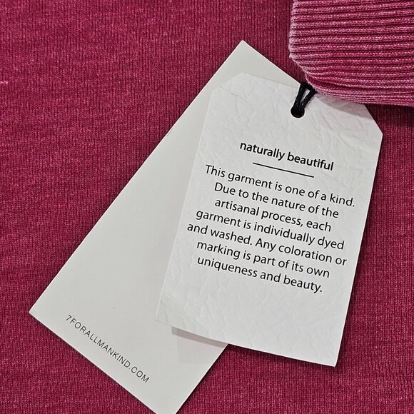 NEW! 7 For All Mankind Berry Cropped Ruffle Sleeve Sweatshirt Medium - Picture 8 of 14